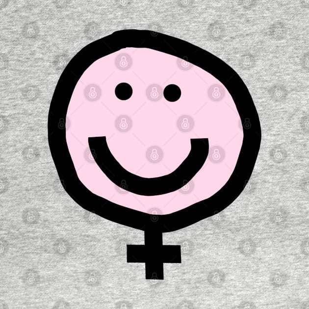 Small Female Smiley Face in Pink by ellenhenryart